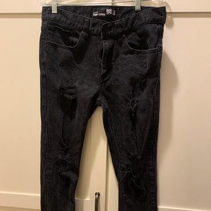 Men's RSQ Black Ripped Jeans, Skinny 32 x 30